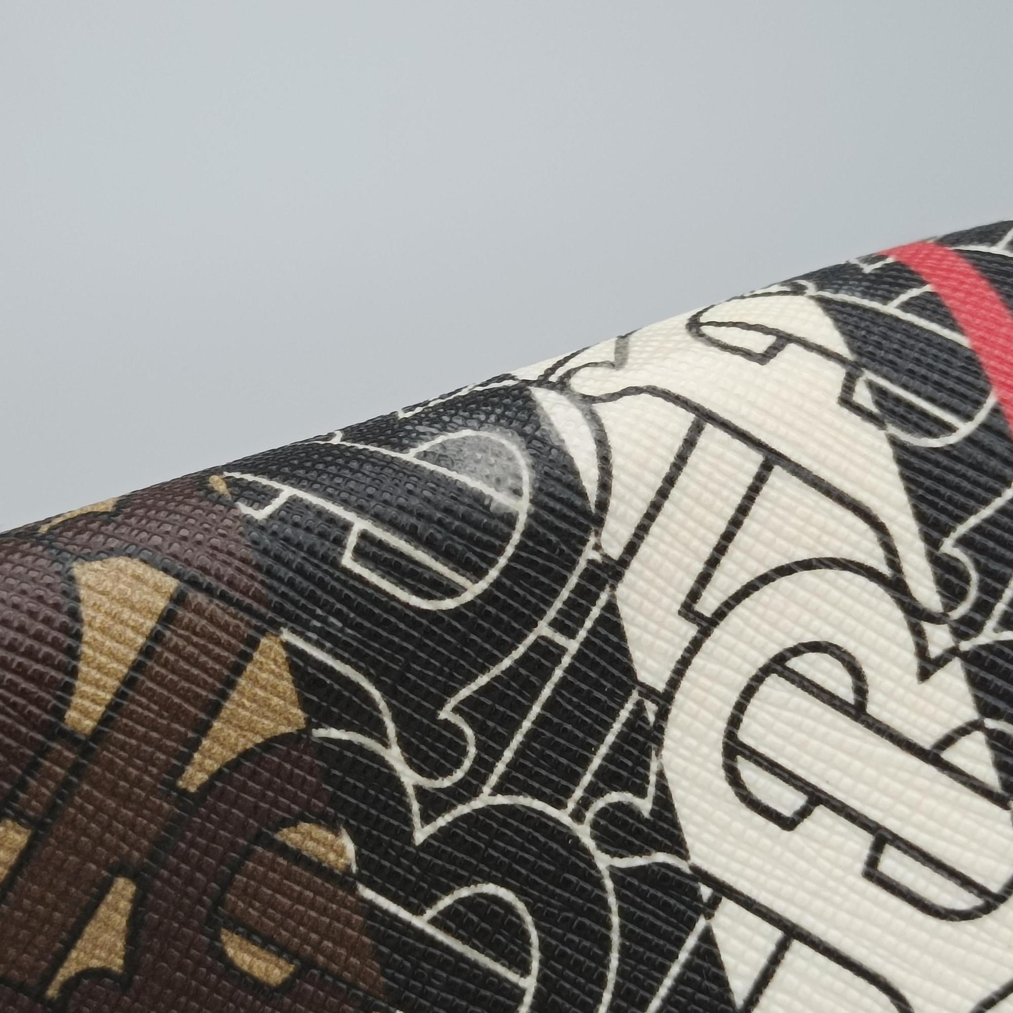 Pre-owned Burberry Monogram Stripe Brown×Multicolour PVC coated canvas x leather  bum bag/waist bag | stylenewstar