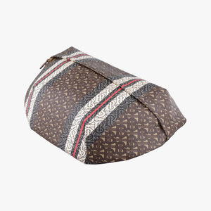Pre-owned Burberry Monogram Stripe Brown×Multicolour PVC coated canvas x leather  bum bag/waist bag | stylenewstar