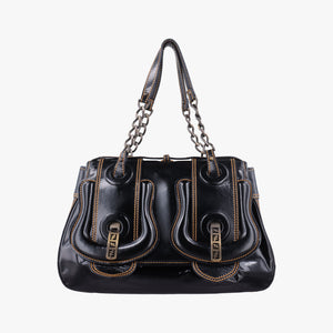 Pre-owned Fendi B Bag Black Patent 8BN165 handbag | stylenewstar