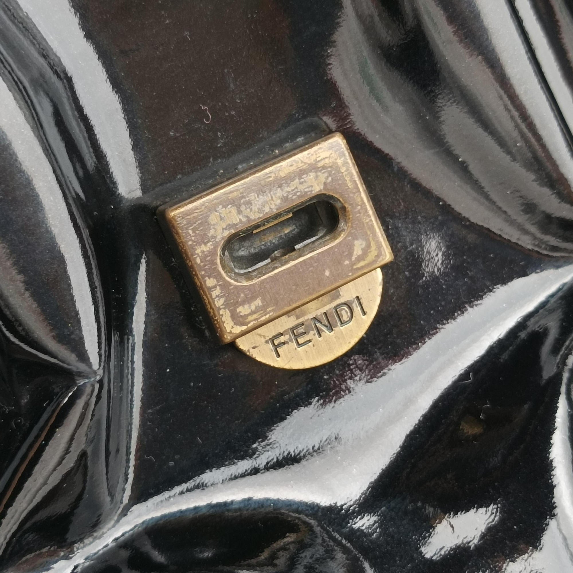 Pre-owned Fendi B Bag Black Patent 8BN165 handbag | stylenewstar