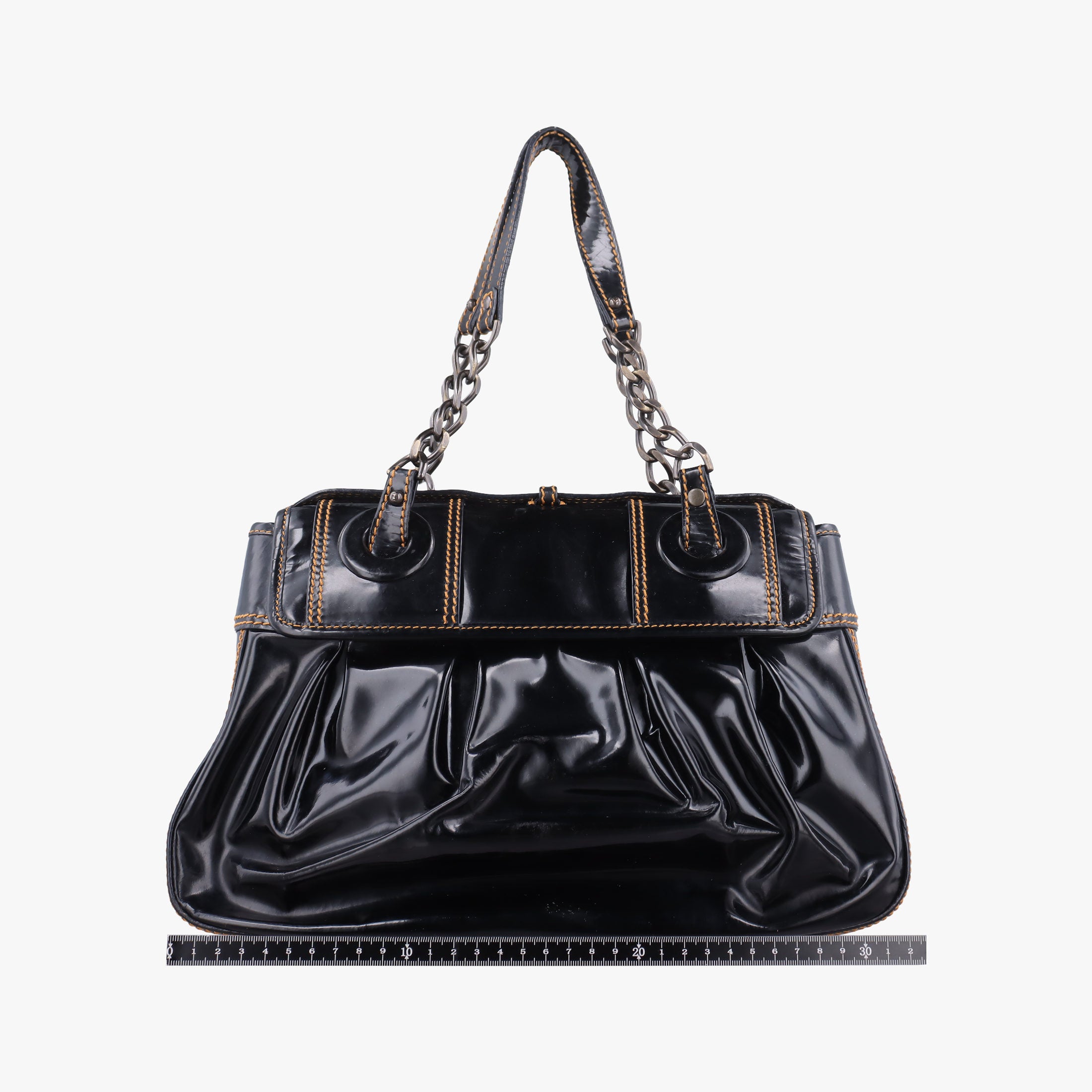 Pre-owned Fendi B Bag Black Patent 8BN165 handbag | stylenewstar