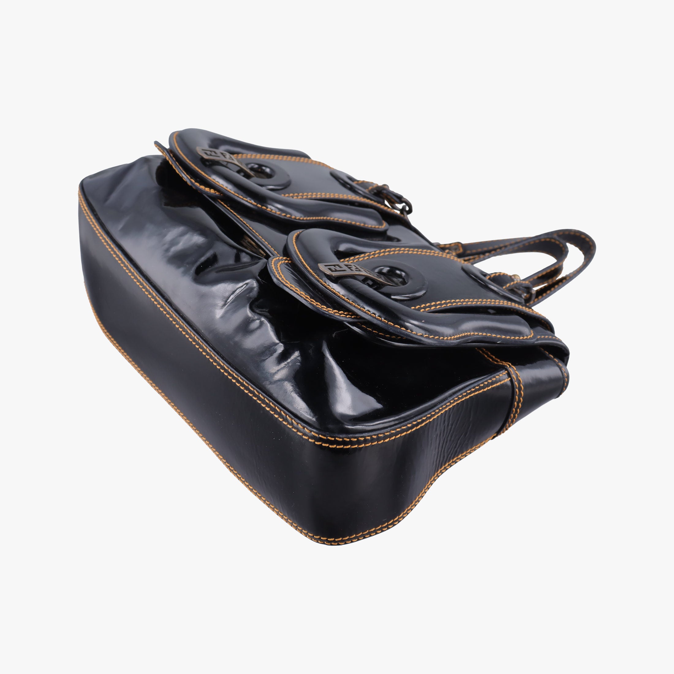 Pre-owned Fendi B Bag Black Patent 8BN165 handbag | stylenewstar