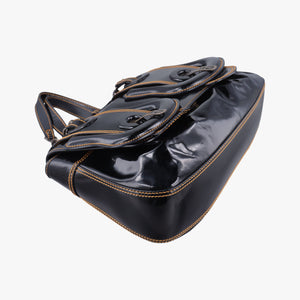 Pre-owned Fendi B Bag Black Patent 8BN165 handbag | stylenewstar