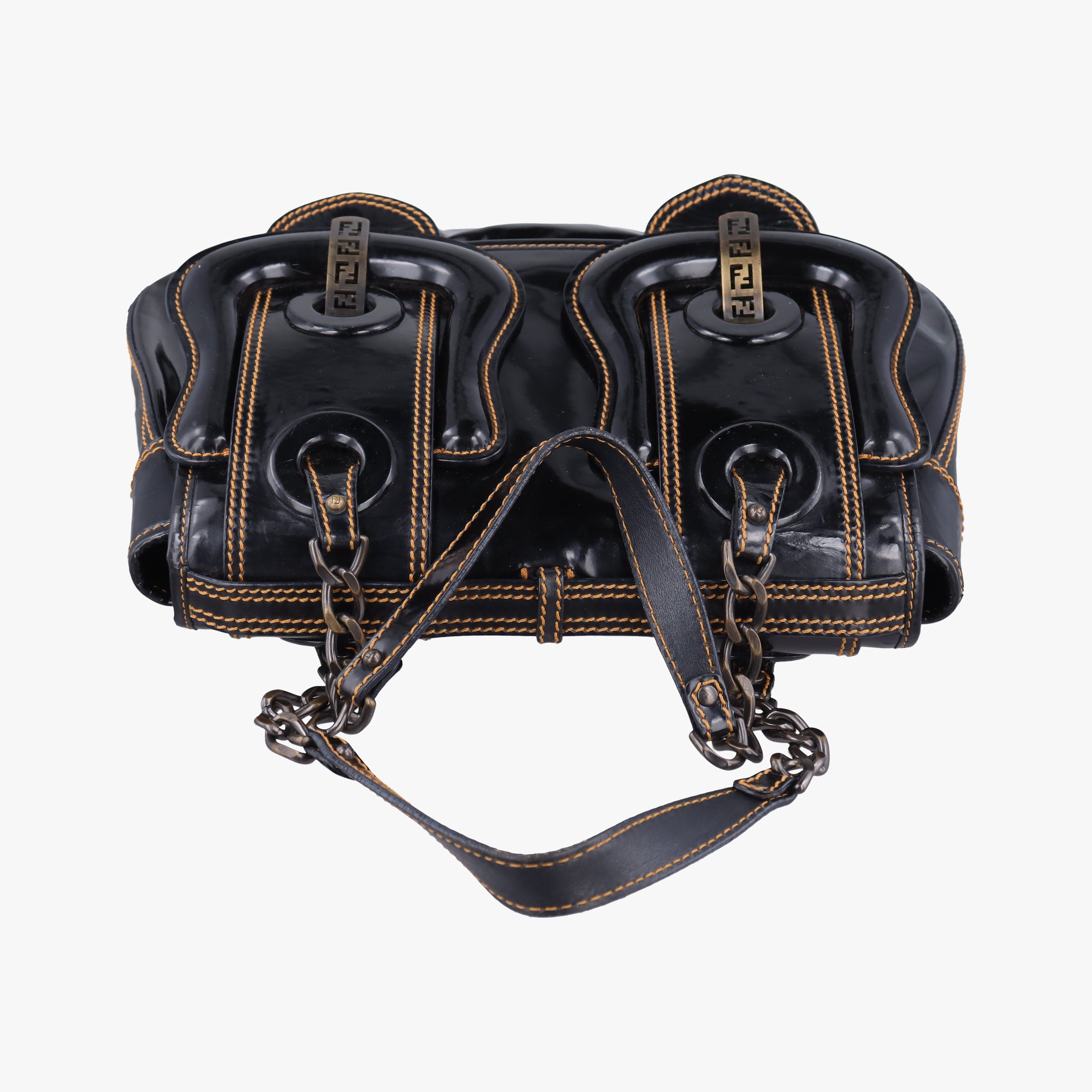 Pre-owned Fendi B Bag Black Patent 8BN165 handbag | stylenewstar