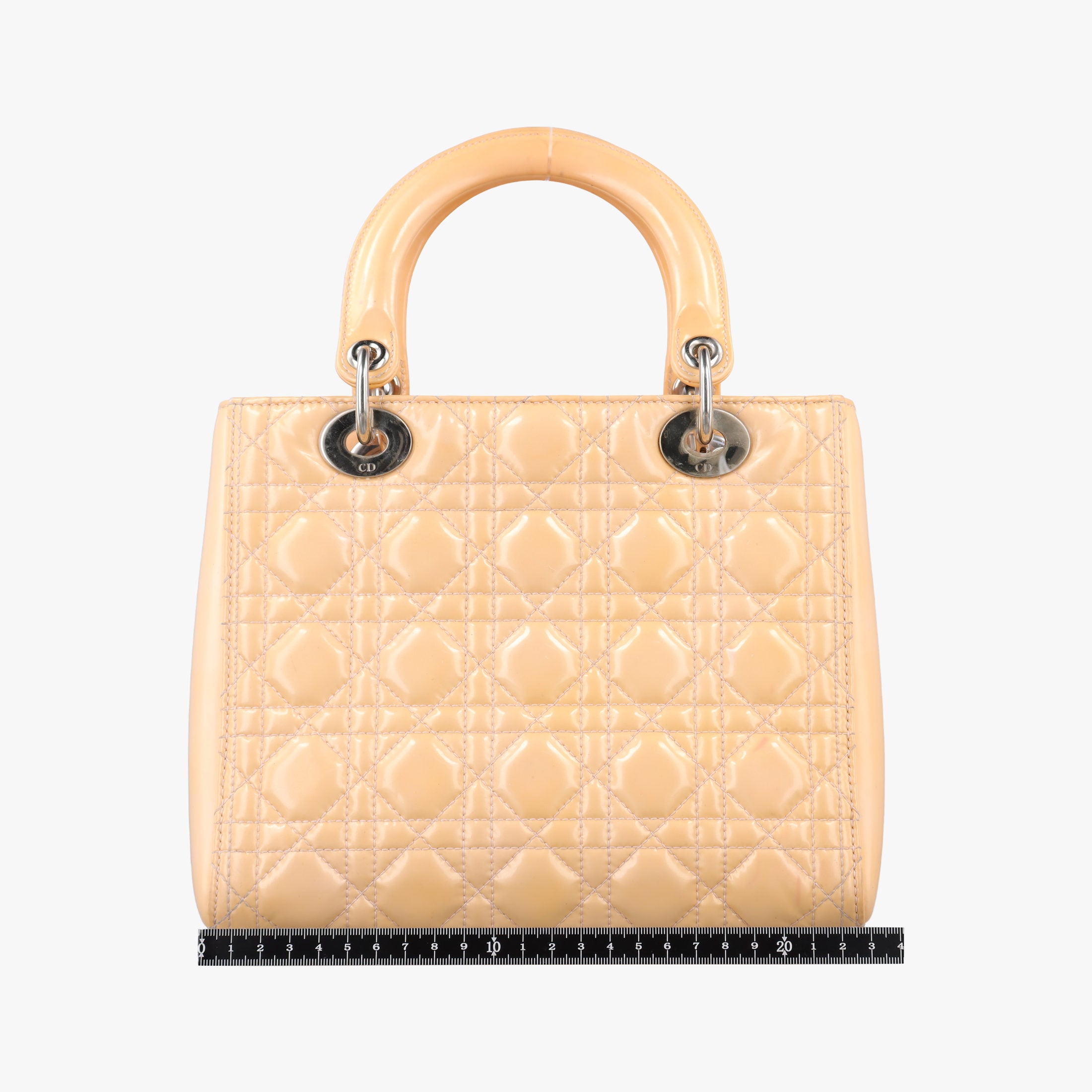 Pre-owned Christian Dior Lady Dior Beige Patent  shoulderbag | stylenewstar