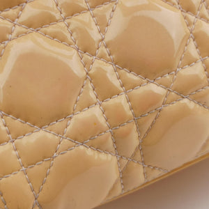 Pre-owned Christian Dior Lady Dior Beige Patent  shoulderbag | stylenewstar