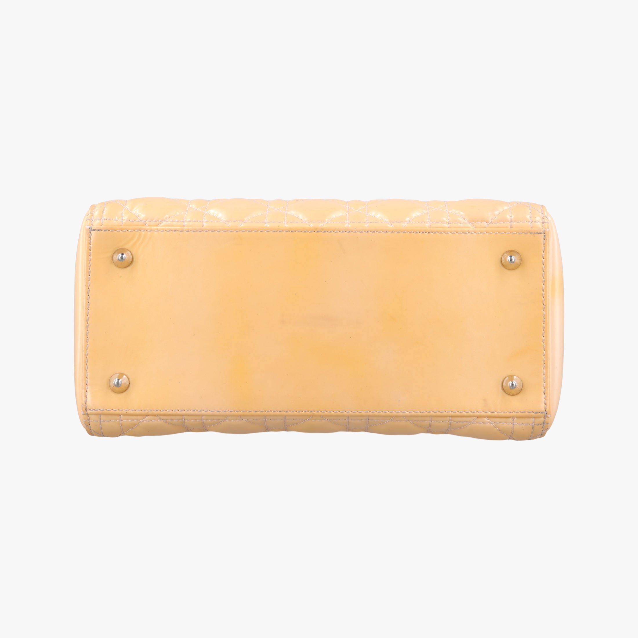 Pre-owned Christian Dior Lady Dior Beige Patent  shoulderbag | stylenewstar