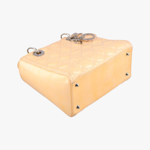 Pre-owned Christian Dior Lady Dior Beige Patent  shoulderbag | stylenewstar