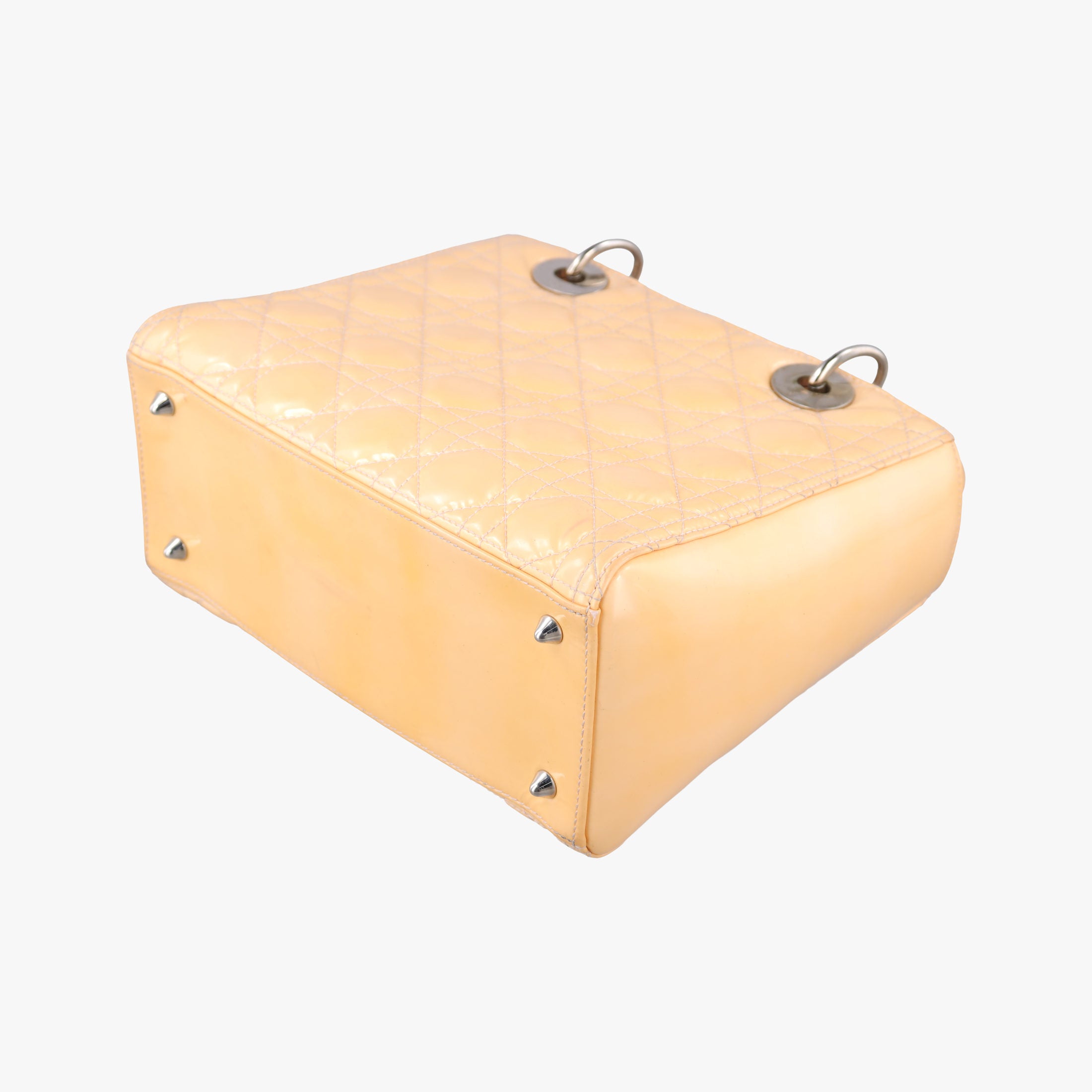 Pre-owned Christian Dior Lady Dior Beige Patent  shoulderbag | stylenewstar