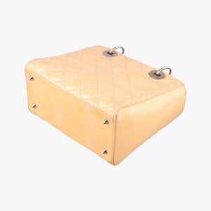 Pre-owned Christian Dior Lady Dior Beige Patent  shoulderbag | stylenewstar