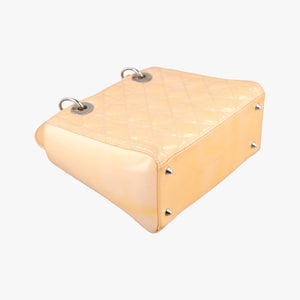 Pre-owned Christian Dior Lady Dior Beige Patent  shoulderbag | stylenewstar
