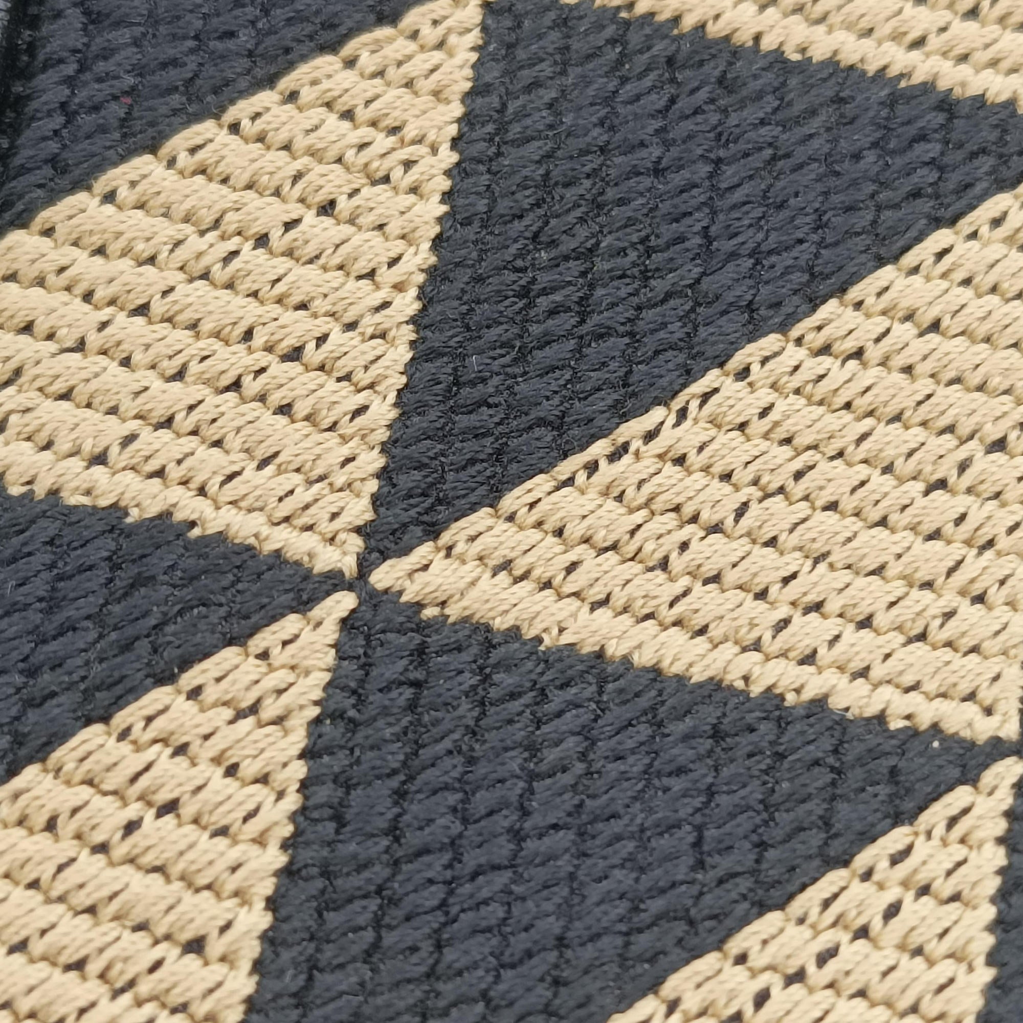 Pre-owned Prada Triangolo Triangle Beige Jacquard  ×  Saffiano leather 1BC543 handbag | stylenewstar