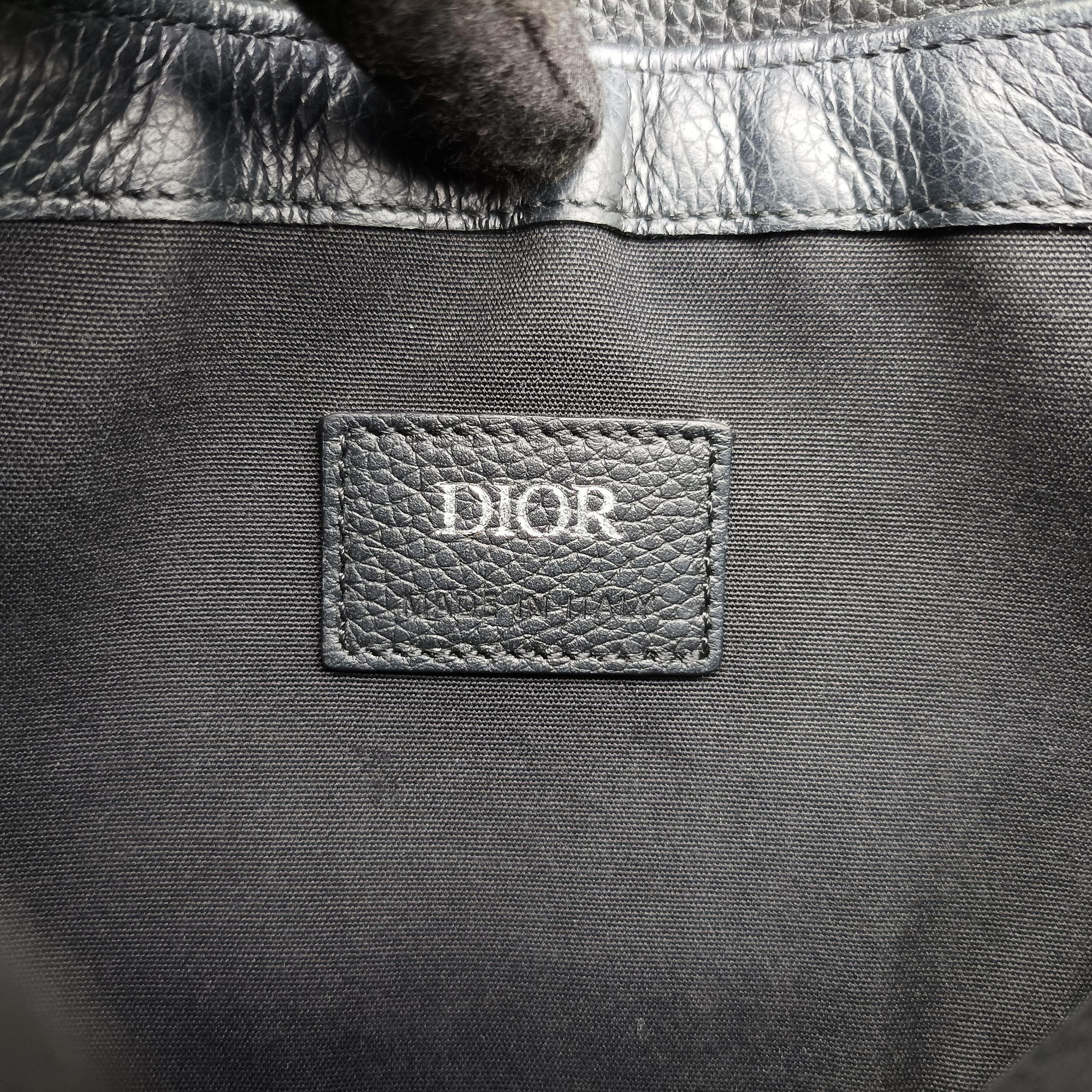 Pre-owned Christian Dior Saddle Pouch Navy×Black Jacquard  shoulderbag | stylenewstar