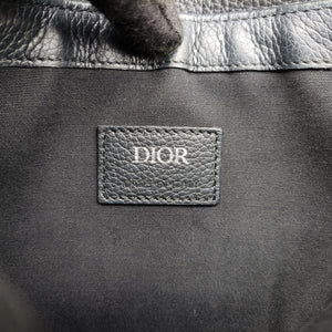 Pre-owned Christian Dior Saddle Pouch Navy×Black Jacquard  shoulderbag | stylenewstar