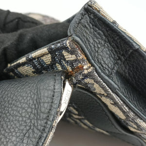 Pre-owned Christian Dior Saddle Pouch Navy×Black Jacquard  shoulderbag | stylenewstar