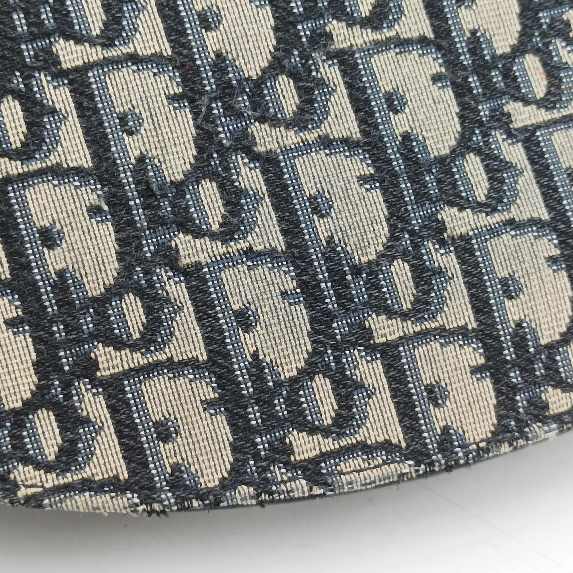 Pre-owned Christian Dior Saddle Pouch Navy×Black Jacquard  shoulderbag | stylenewstar