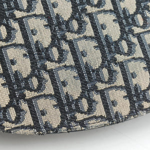 Pre-owned Christian Dior Saddle Pouch Navy×Black Jacquard  shoulderbag | stylenewstar