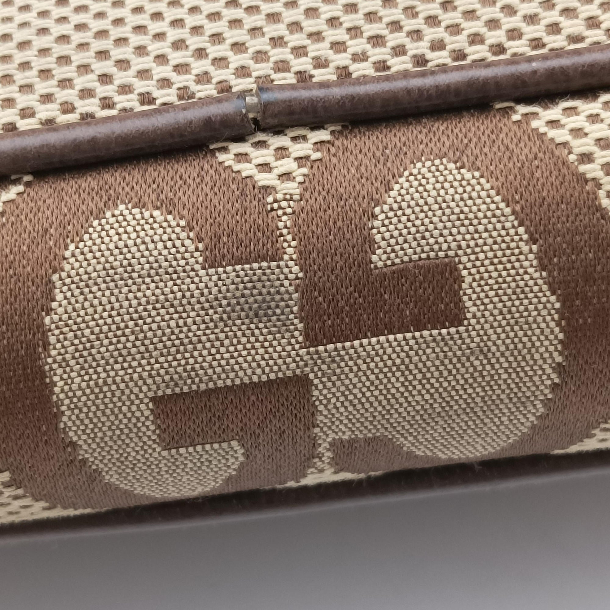 Pre-owned Gucci Jumbo GG Camel × Ebony GG Canvas × Leather 699130 shoulderbag | stylenewstar