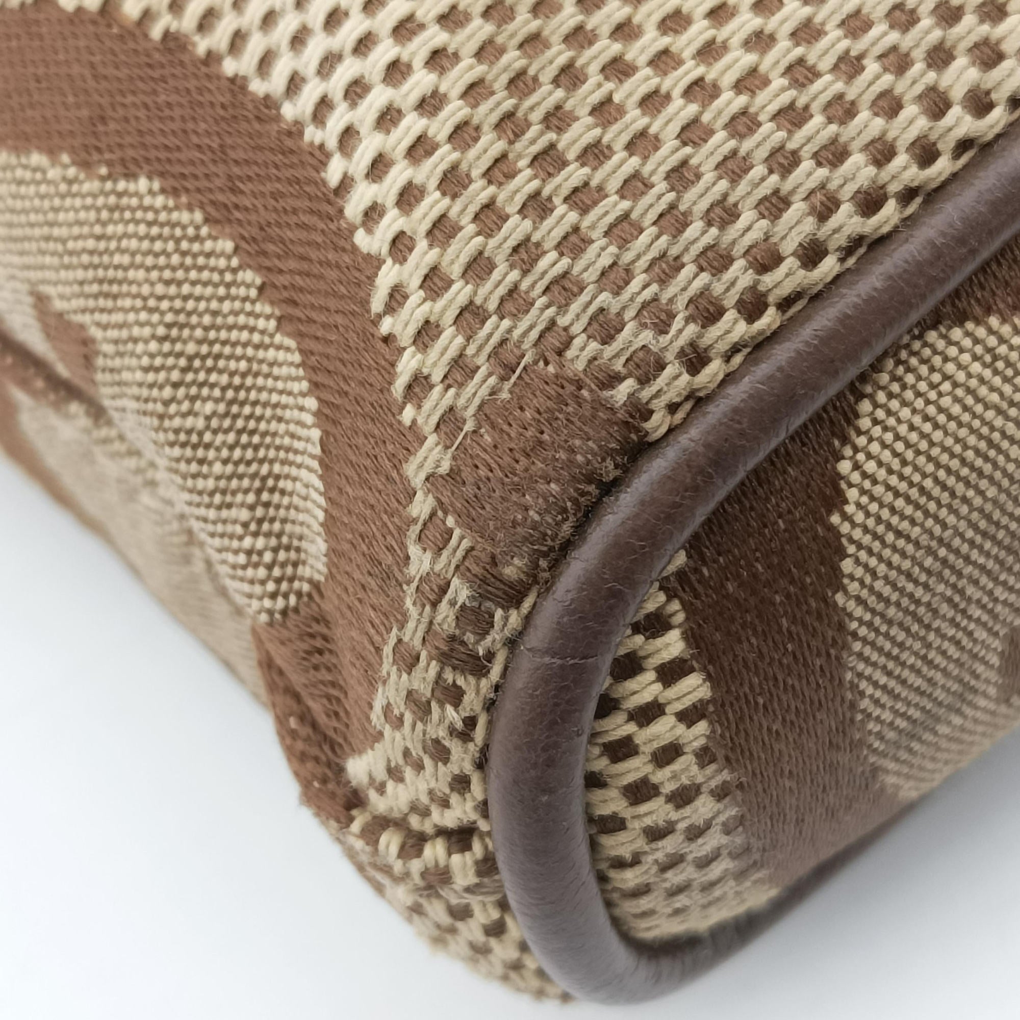 Pre-owned Gucci Jumbo GG Camel × Ebony GG Canvas × Leather 699130 shoulderbag | stylenewstar