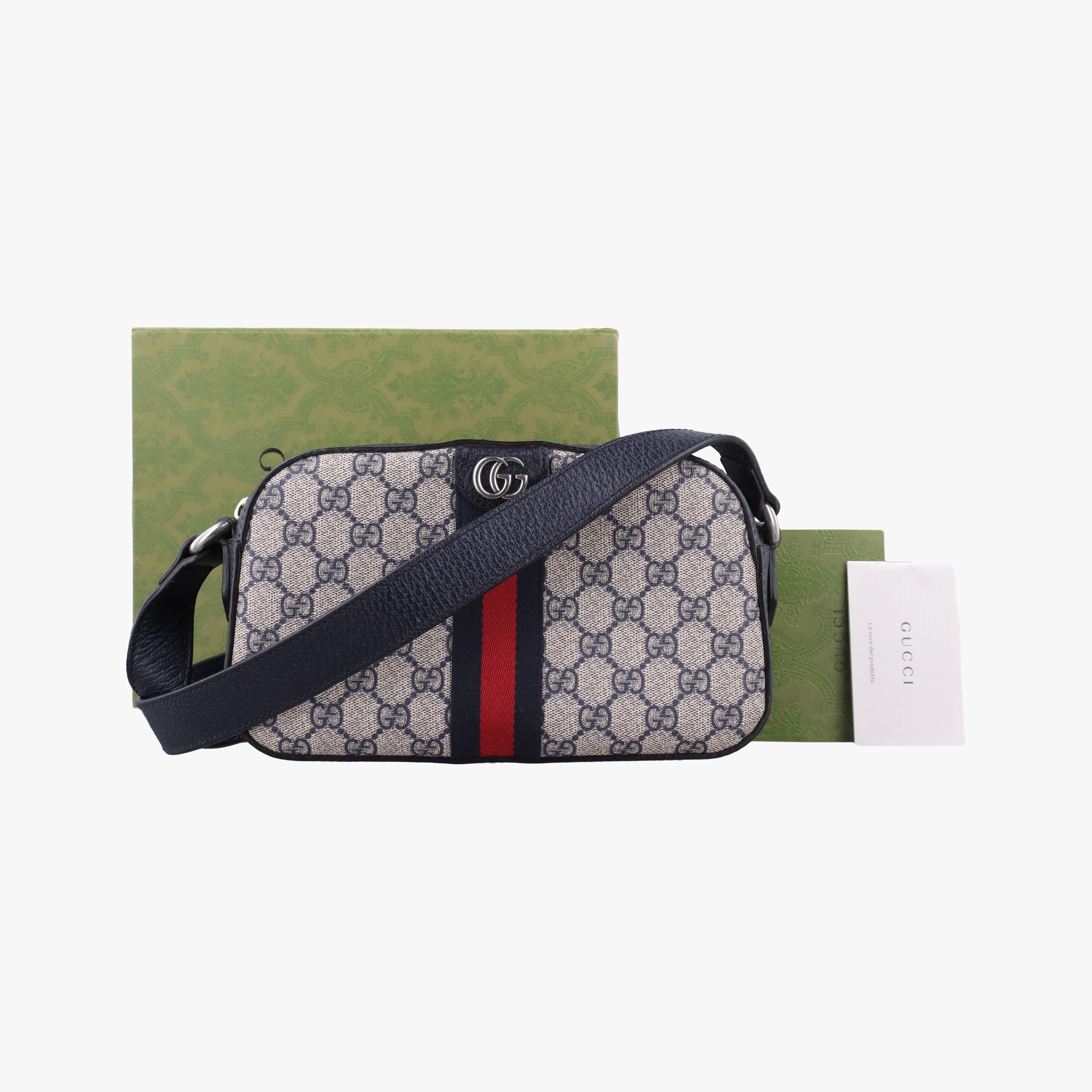 Pre-owned Gucci Ophidia beige×Black×Multicolour PVC coated canvas×leather 681064 shoulderbag | stylenewstar
