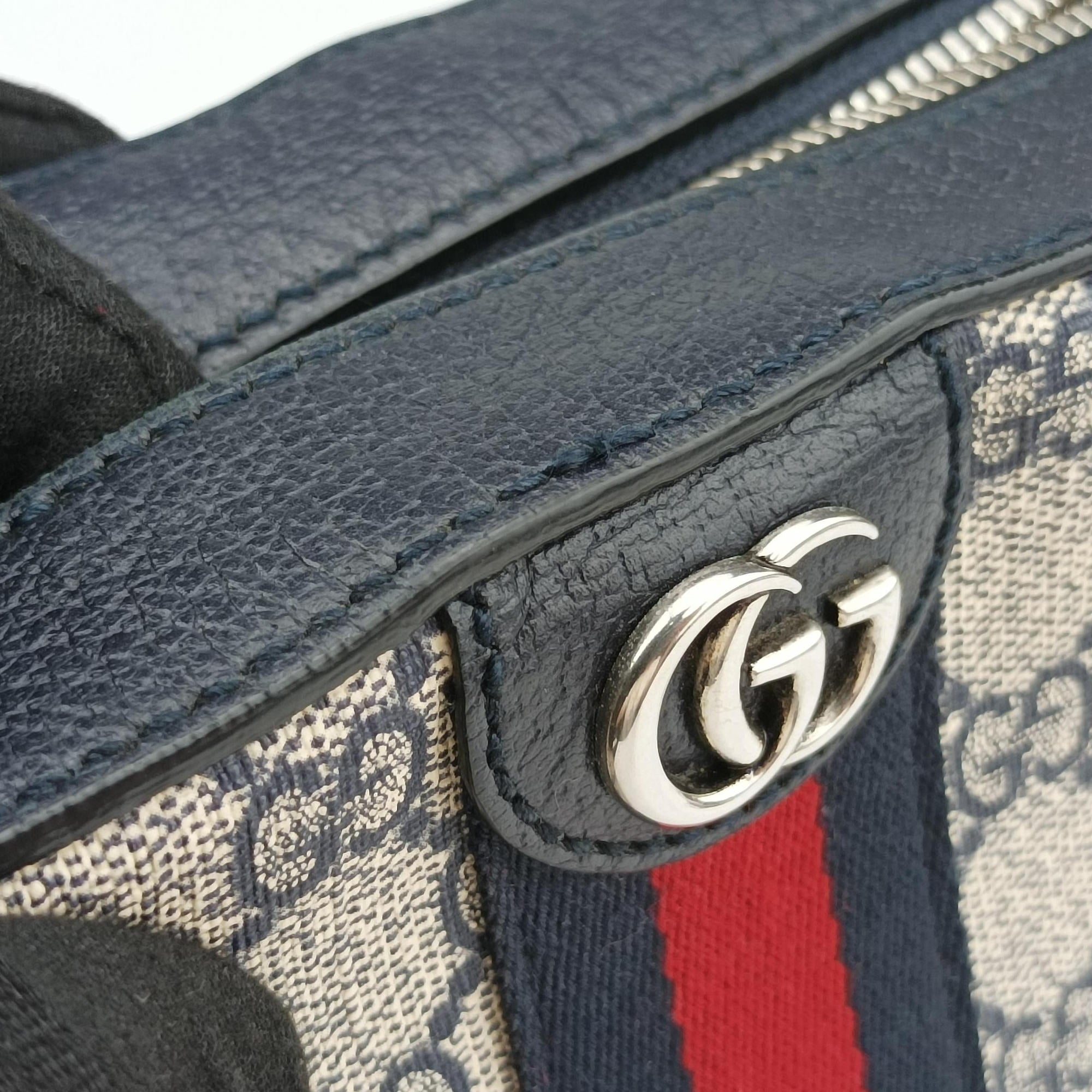 Pre-owned Gucci Ophidia beige×Black×Multicolour PVC coated canvas×leather 681064 shoulderbag | stylenewstar
