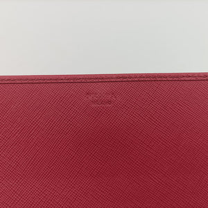 Pre-owned Prada Metal Wallet on Chain Cornflower Clutch Pink Saffiano leather 1MT290 shoulderbag | stylenewstar