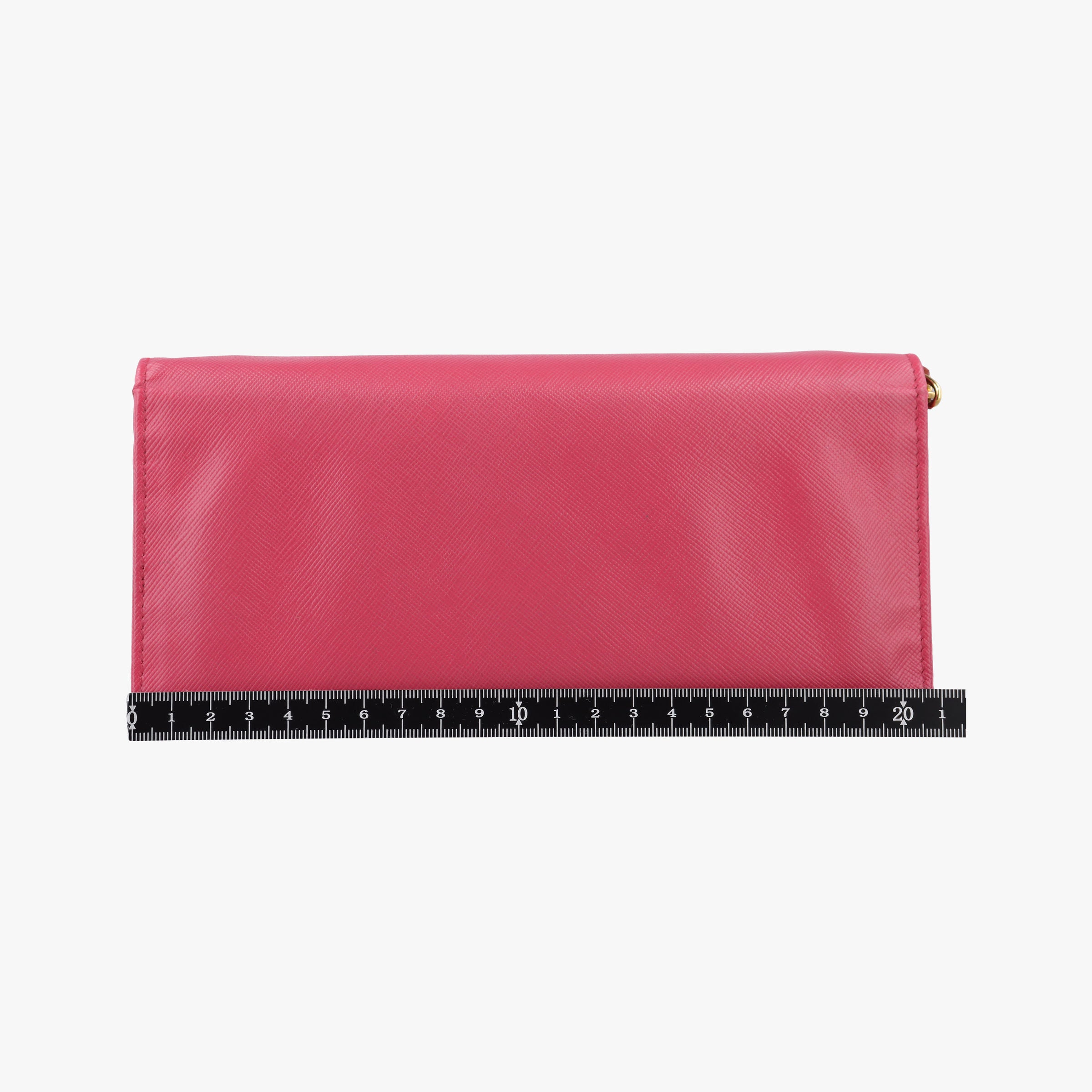 Pre-owned Prada Metal Wallet on Chain Cornflower Clutch Pink Saffiano leather 1MT290 shoulderbag | stylenewstar