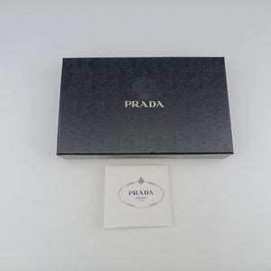 Pre-owned Prada Metal Wallet on Chain Cornflower Clutch Pink Saffiano leather 1MT290 shoulderbag | stylenewstar