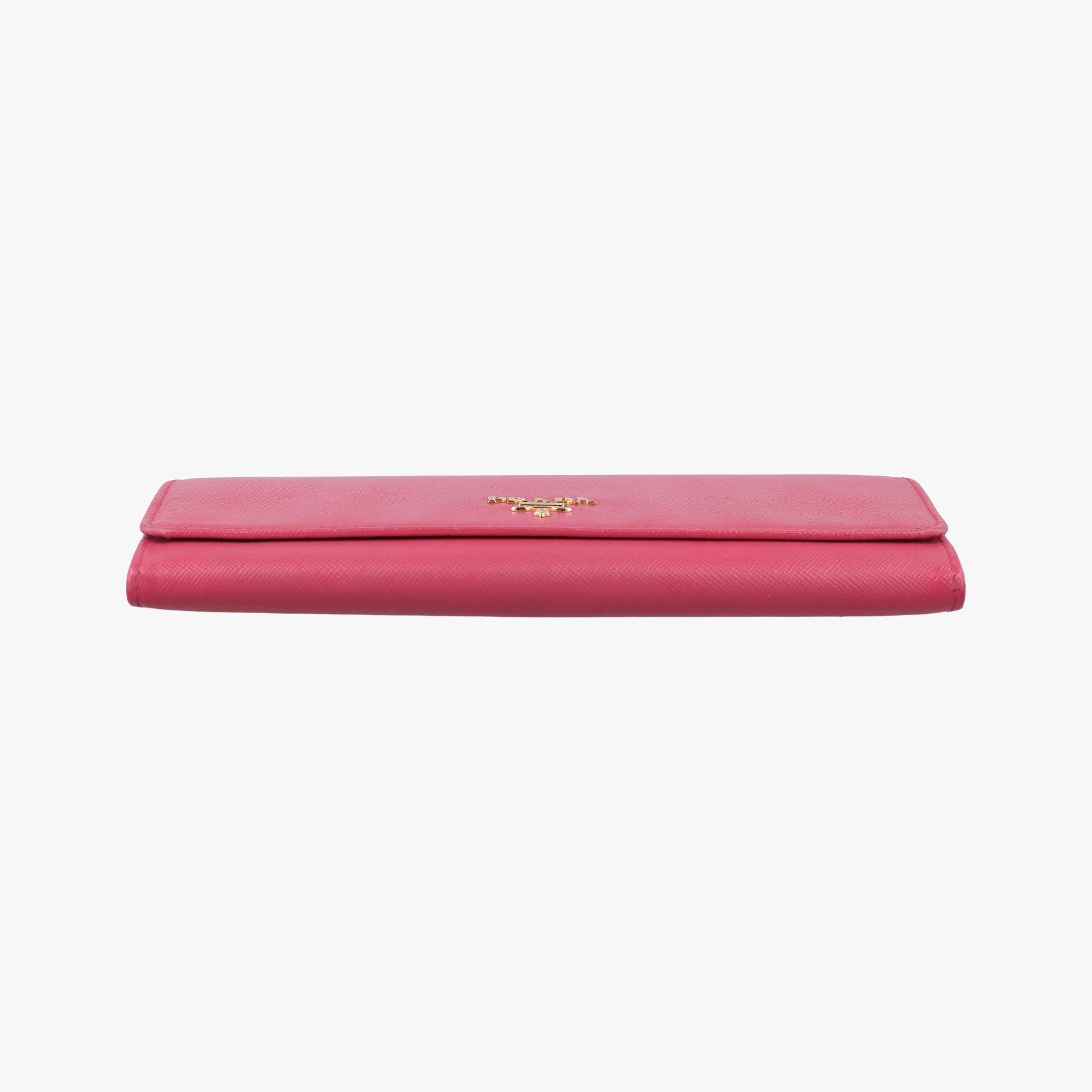 Pre-owned Prada Metal Wallet on Chain Cornflower Clutch Pink Saffiano leather 1MT290 shoulderbag | stylenewstar