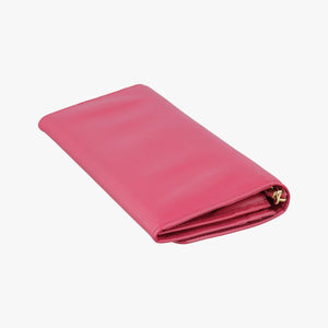 Pre-owned Prada Metal Wallet on Chain Cornflower Clutch Pink Saffiano leather 1MT290 shoulderbag | stylenewstar