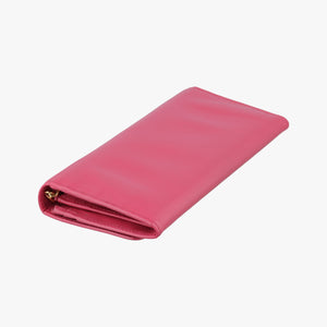 Pre-owned Prada Metal Wallet on Chain Cornflower Clutch Pink Saffiano leather 1MT290 shoulderbag | stylenewstar