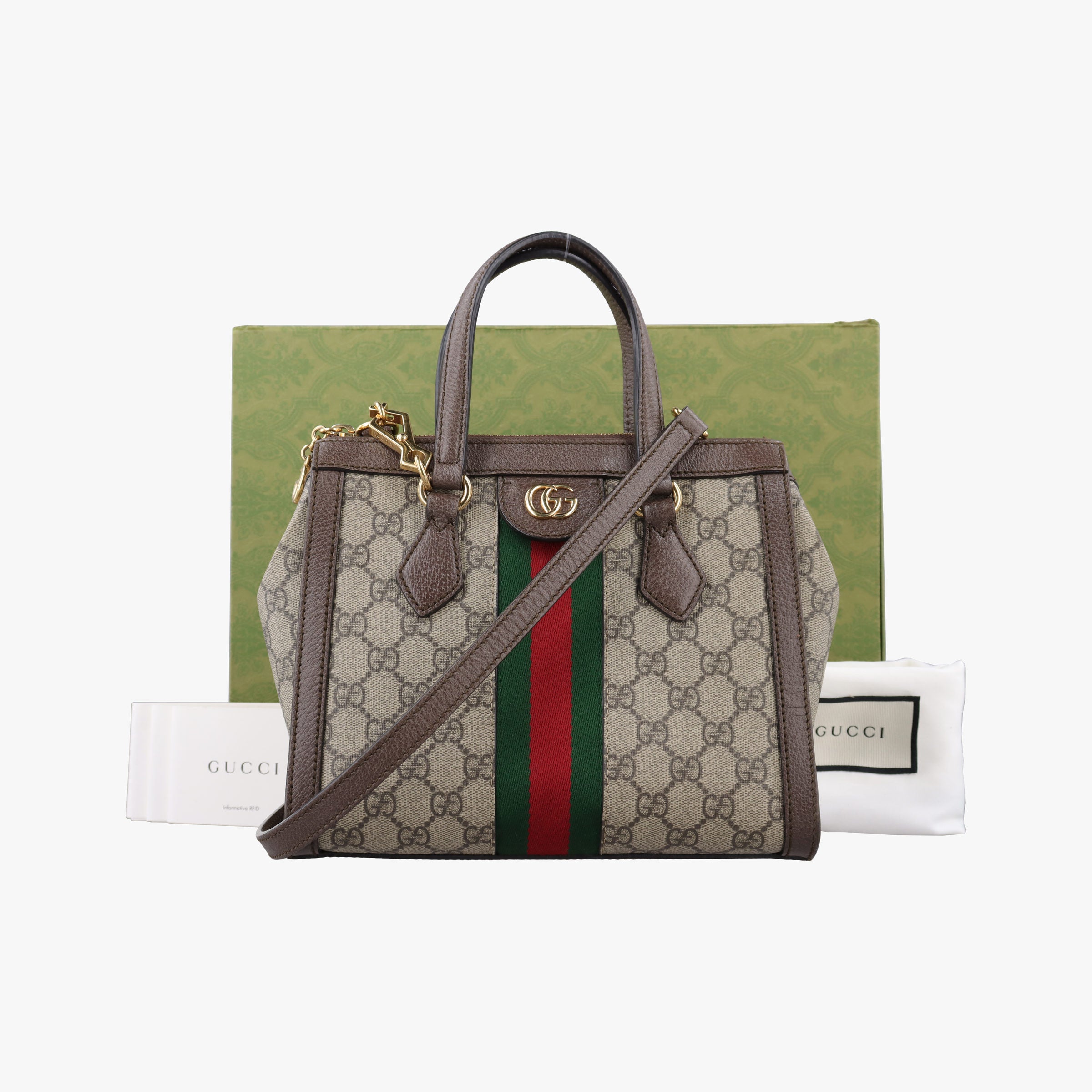 Secondhand Gucci Ophidia brown×red×green PVC coated canvas×Leather 547551 shoulderbag | stylenewstar