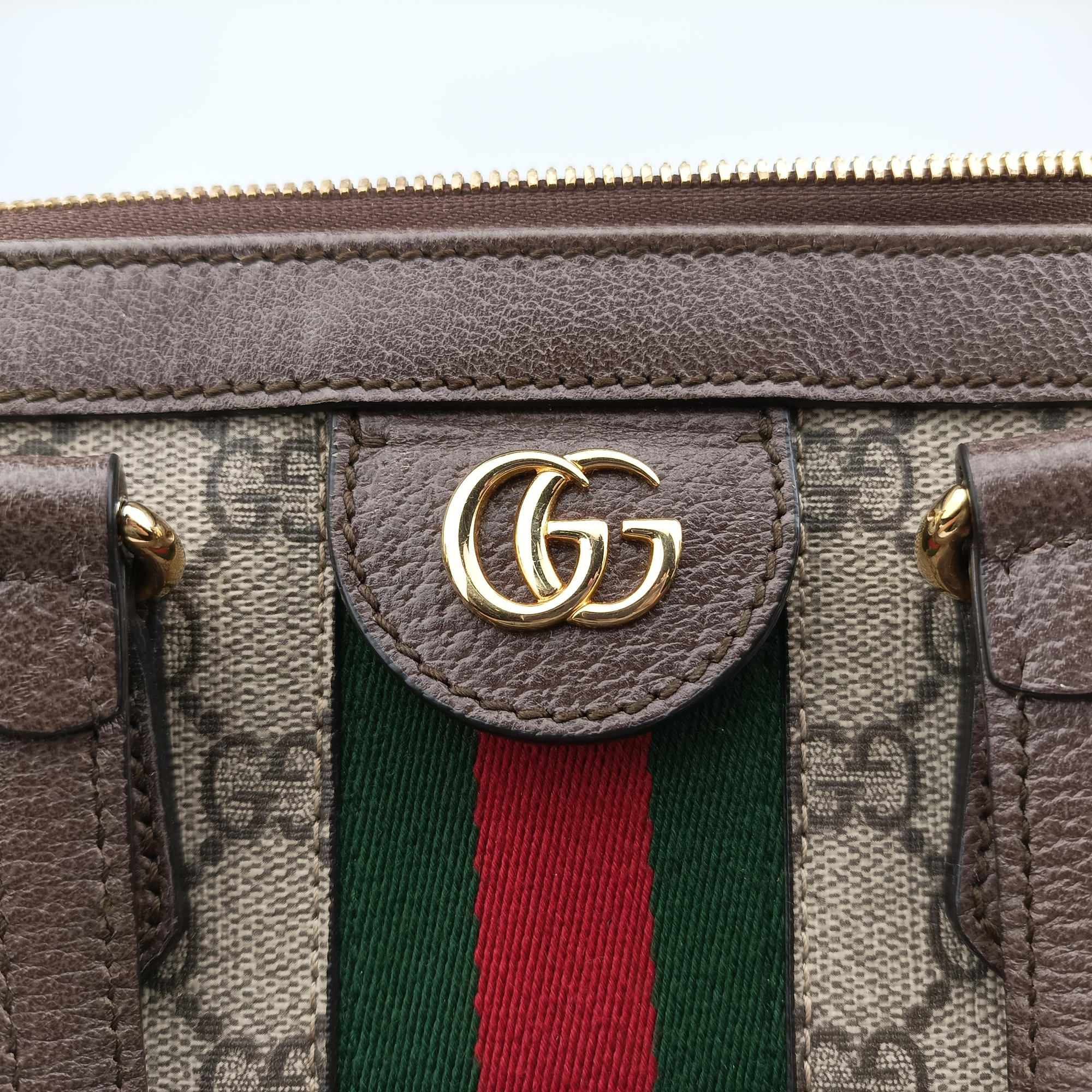 Secondhand Gucci Ophidia brown×red×green PVC coated canvas×Leather 547551 shoulderbag | stylenewstar