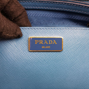 Secondhand Prada Galleria Blue×Navy SAFFIANO Leather B2274C shoulderbag | stylenewstar