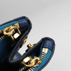 Secondhand Prada Galleria Blue×Navy SAFFIANO Leather B2274C shoulderbag | stylenewstar