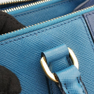 Secondhand Prada Galleria Blue×Navy SAFFIANO Leather B2274C shoulderbag | stylenewstar