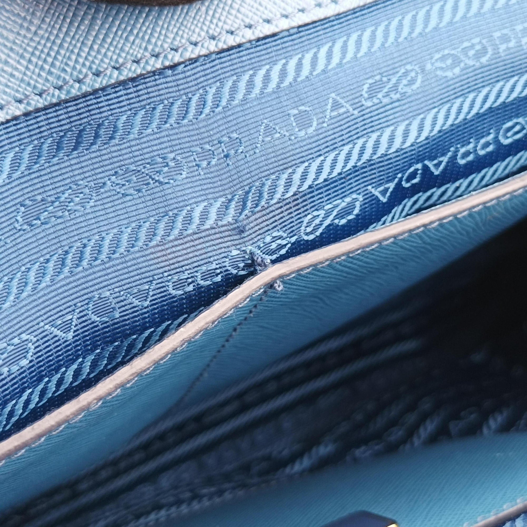 Secondhand Prada Galleria Blue×Navy SAFFIANO Leather B2274C shoulderbag | stylenewstar
