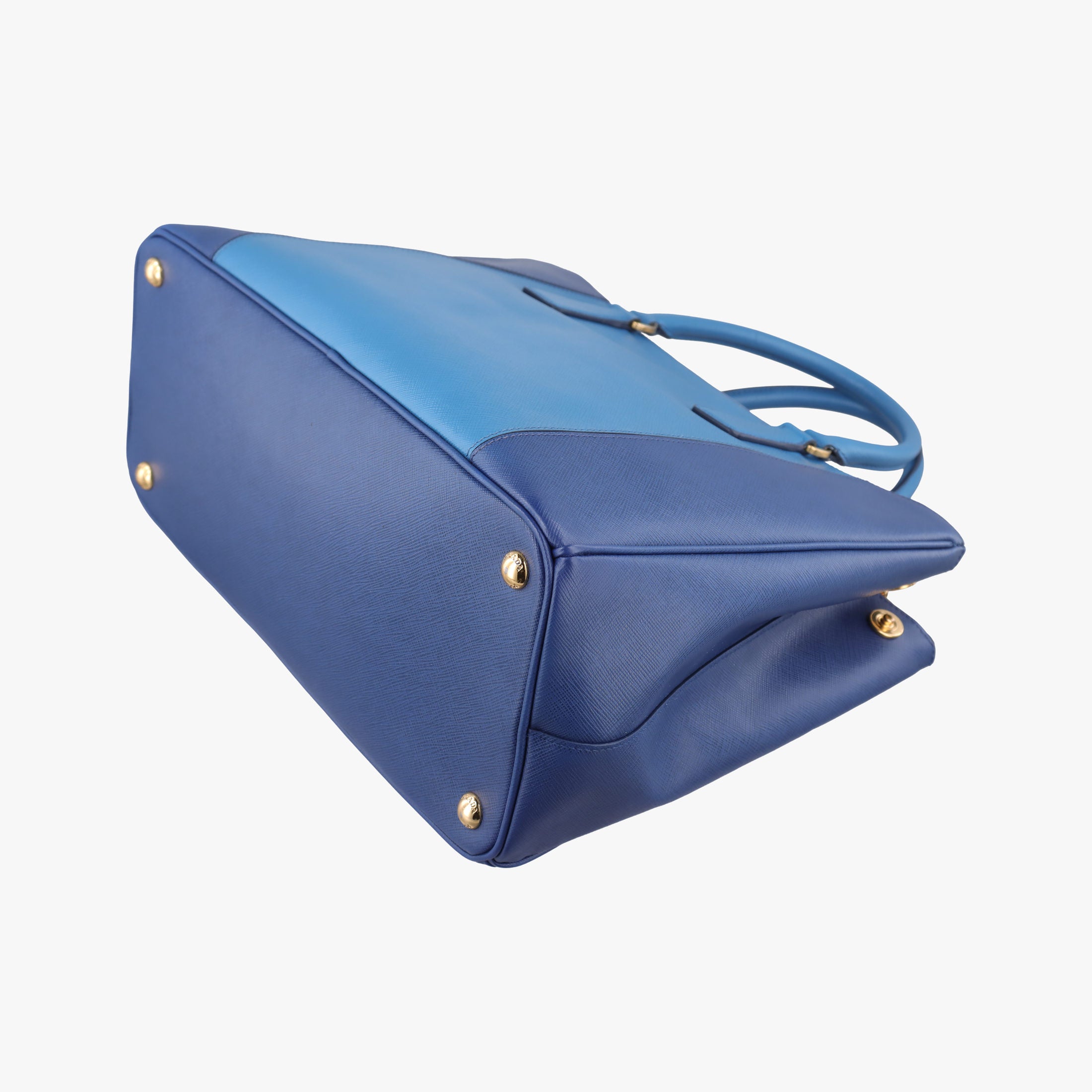 Secondhand Prada Galleria Blue×Navy SAFFIANO Leather B2274C shoulderbag | stylenewstar