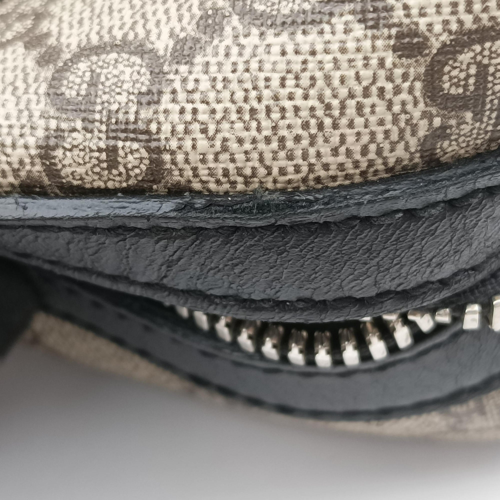 Pre-owned Gucci KALEIDO Beige×black PVC coated canvas×Leather 406384 handbag | stylenewstar