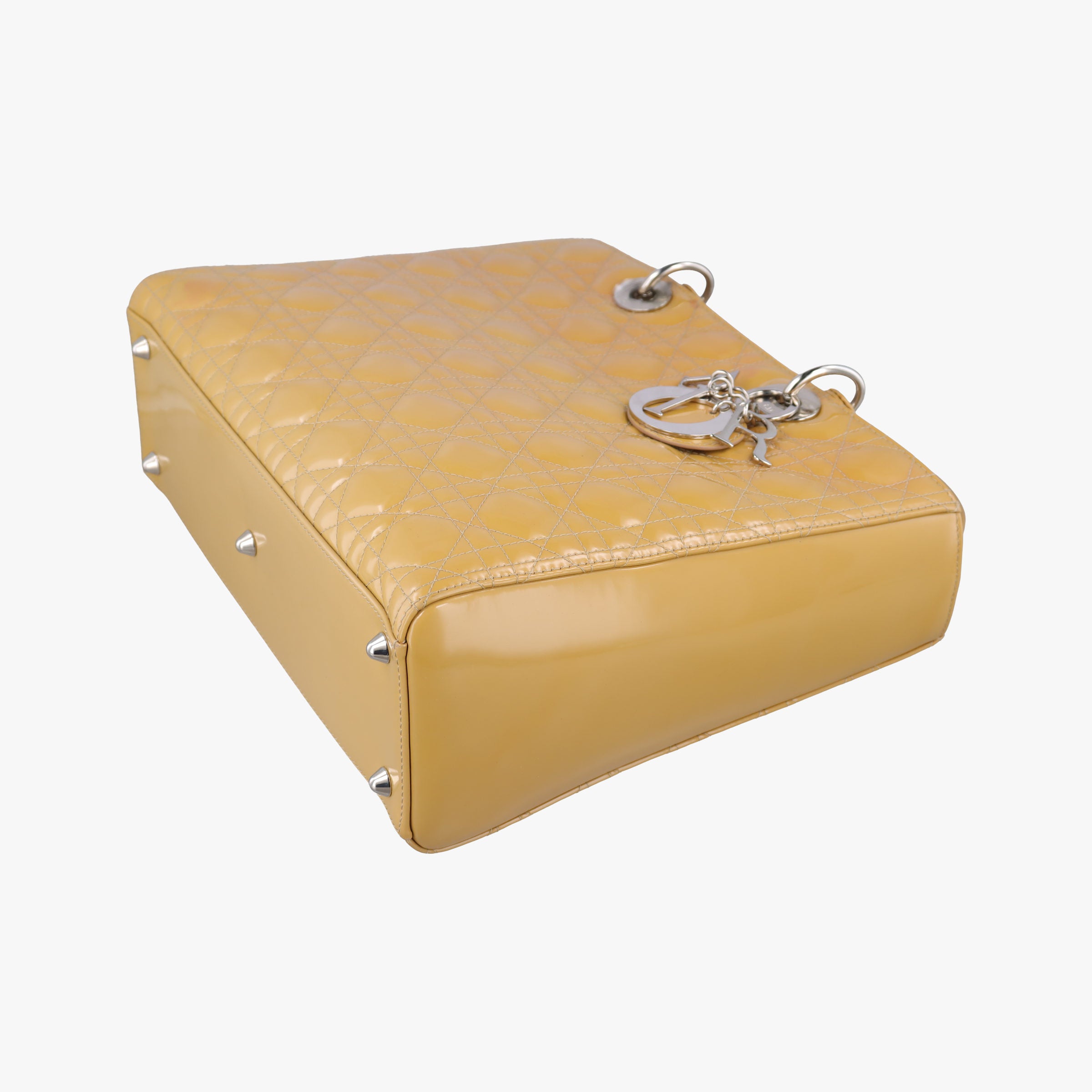 Pre-owned Christian Dior Lady Dior Beige Patent  shoulderbag | stylenewstar