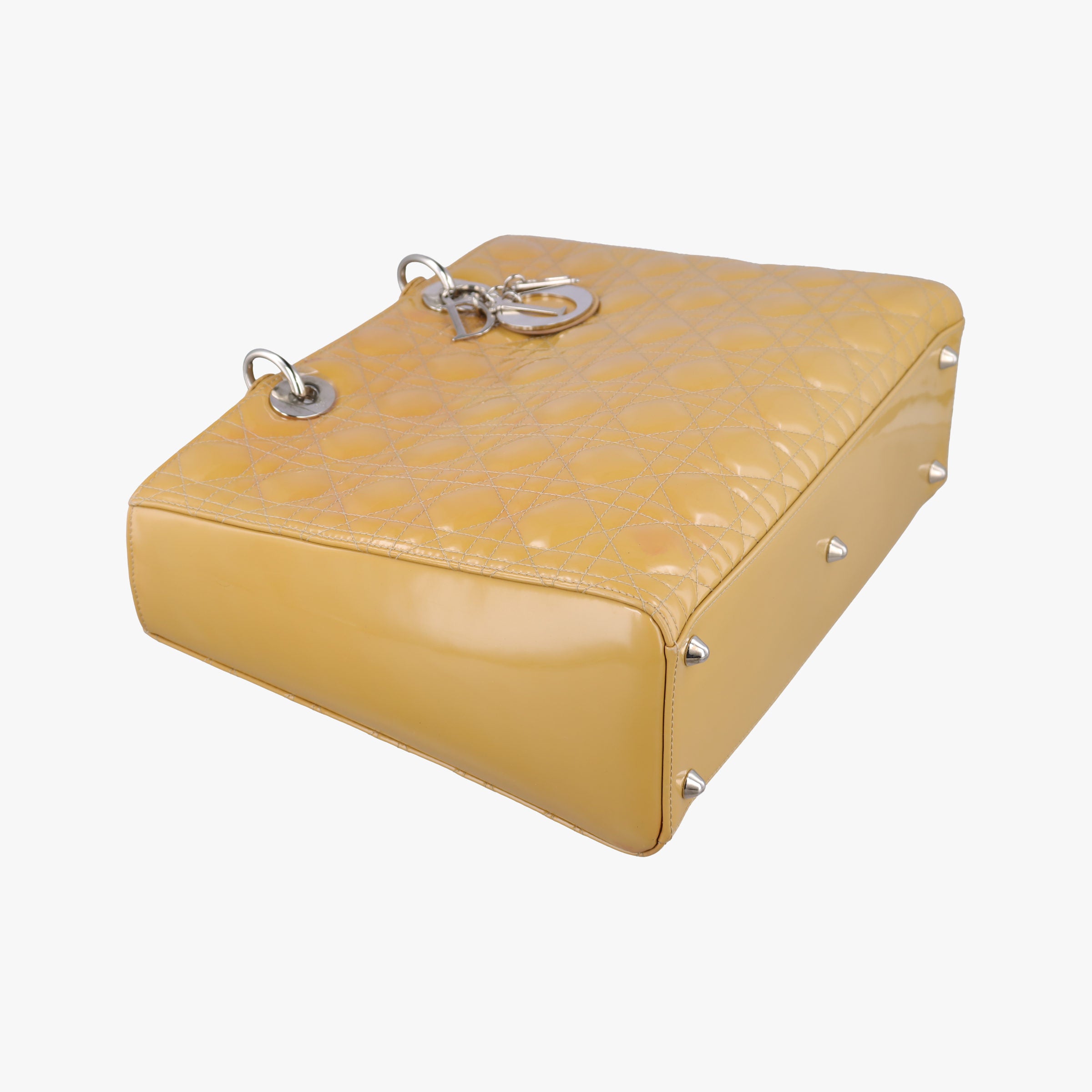 Pre-owned Christian Dior Lady Dior Beige Patent  shoulderbag | stylenewstar