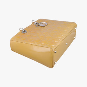Pre-owned Christian Dior Lady Dior Beige Patent  shoulderbag | stylenewstar