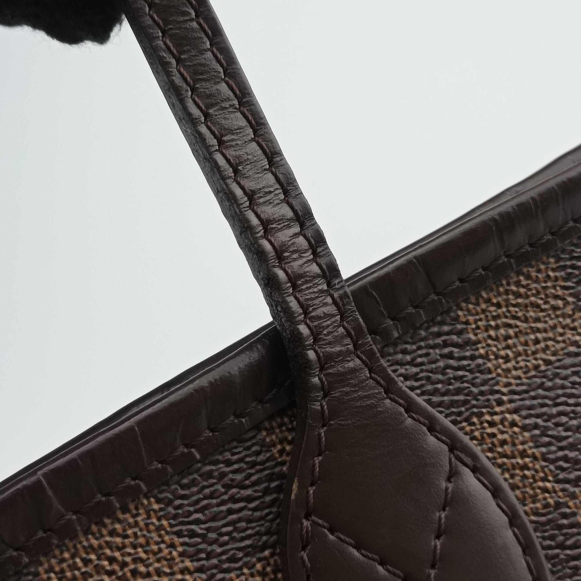 Pre-owned Louis Vuitton NEVERFULL MM EBENE Damier Canvas N51106 shoulderbag | stylenewstar