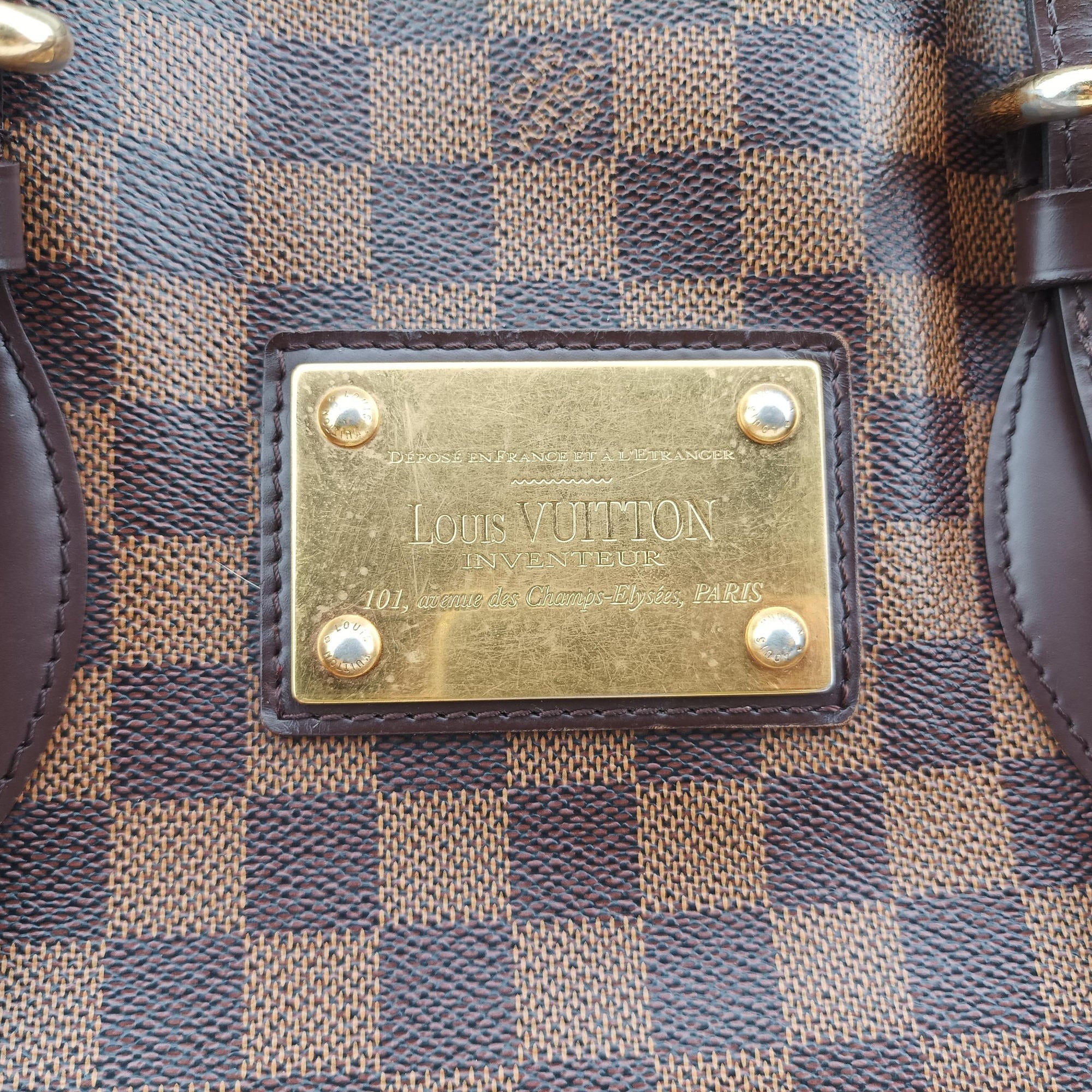 Pre-owned Louis Vuitton HAMPSTEAD MM EBENE Damier Canvas N51204 handbag | stylenewstar