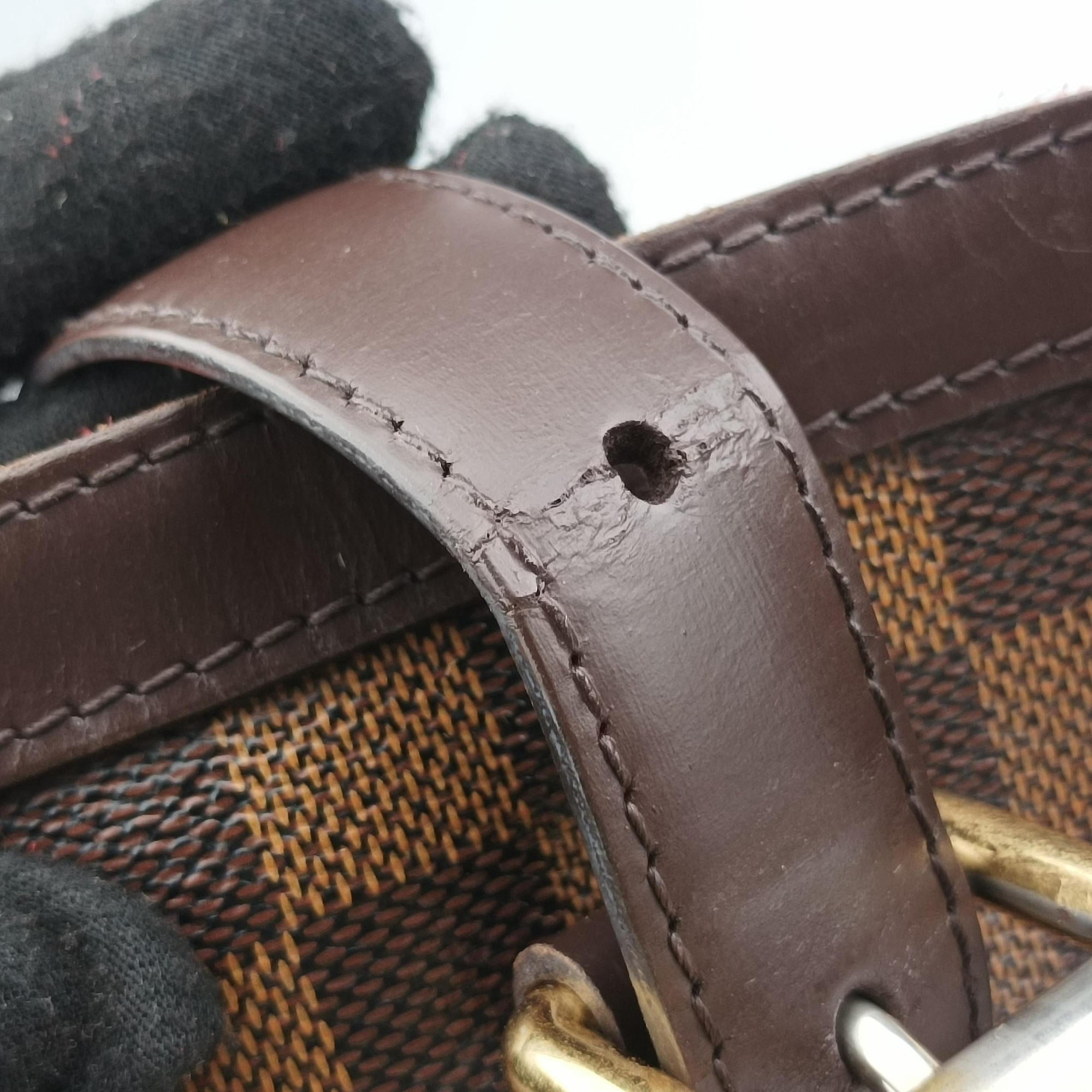 Pre-owned Louis Vuitton HAMPSTEAD MM EBENE Damier Canvas N51204 handbag | stylenewstar