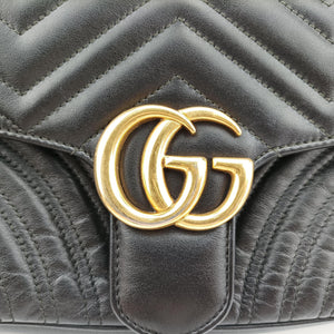 Pre-owned Gucci GG Marmont Black Leather 443497 shoulderbag | stylenewstar