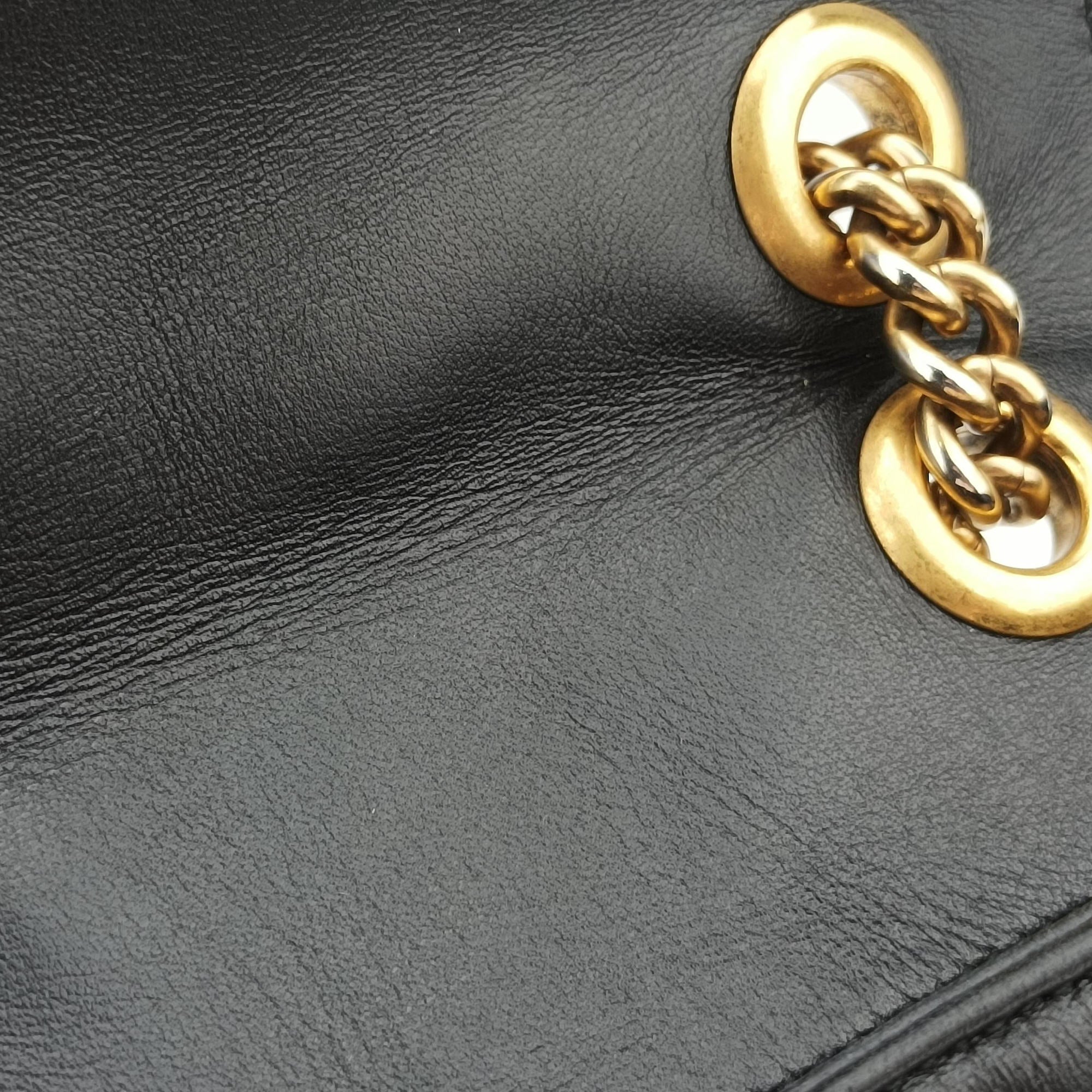 Pre-owned Gucci GG Marmont Black Leather 443497 shoulderbag | stylenewstar