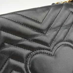 Pre-owned Gucci GG Marmont Black Leather 443497 shoulderbag | stylenewstar