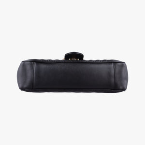 Pre-owned Gucci GG Marmont Black Leather 443497 shoulderbag | stylenewstar