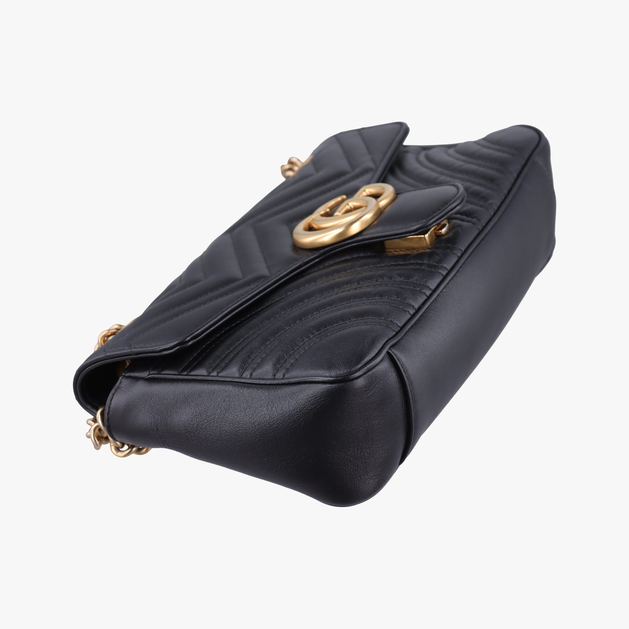Pre-owned Gucci GG Marmont Black Leather 443497 shoulderbag | stylenewstar